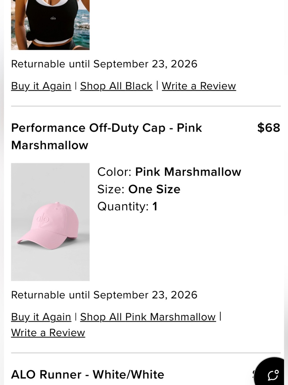 Alo performance off duty cap - pink marshmellow - Picture 3 of 3